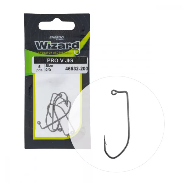 Wizard Pro-V Jig Barbelé à œillet 2/0 Hameçon offset spinning