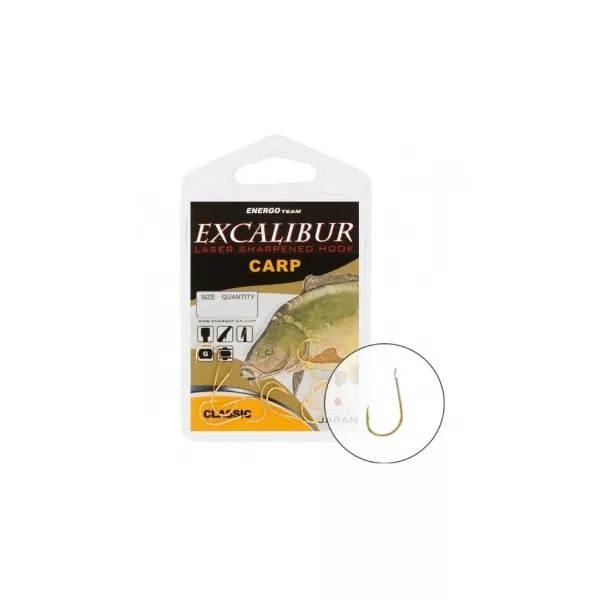 Excalibur Hameçon Carpe Classique Or 10