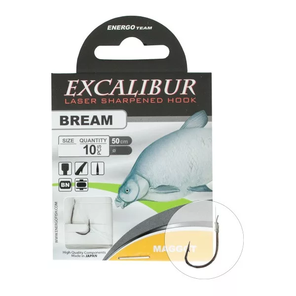 Excalibur Hameçon noué Bream Maggot, Bn No.12