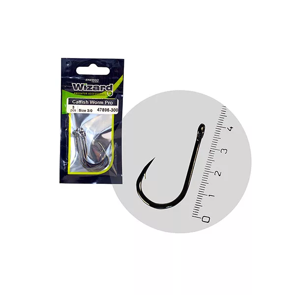 Wizard Catfish Worm Pro Brazed À œillet et ardillon 4/0 Hameçon pour silure