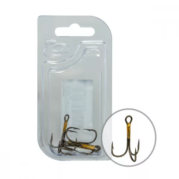 Hameçon triple Wizard Grizzly 374M-6 2X Bronze 5Pcs/Paquet