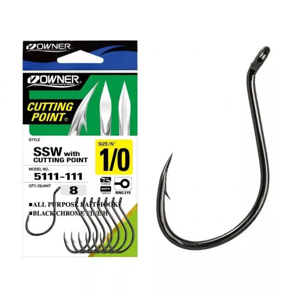 Owner Cut SSW 5111 6 Hameçon pour bouillette barbelé, à œillet 11 pces