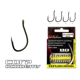   Carp Academy Teflon Hook XS-5 Noir 2 10 pièces/paquet À œillet Barbelé Hameçon à bouillette