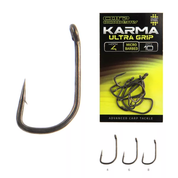 Carp Academy Karma Ultra Grip 4 Hameçon à œillet, Barbelé 10 pièces