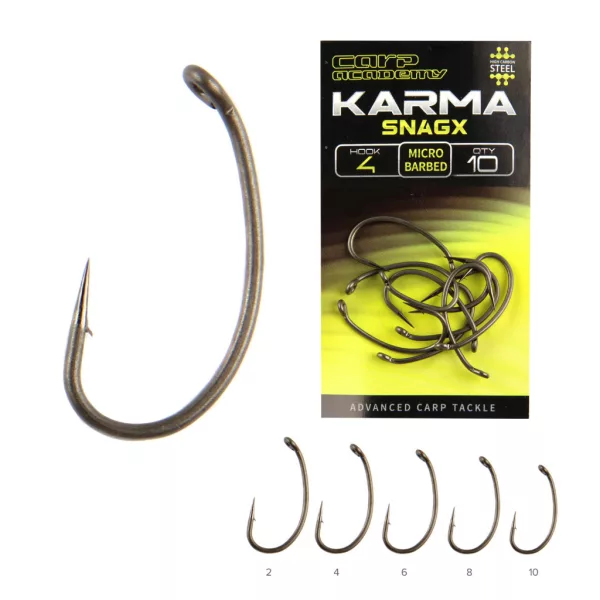 Carp Academy Karma SnagX 4 Hameçon à œillet et ardillon 10pcs
