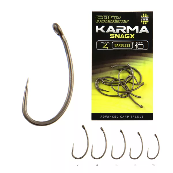 Carp Academy Karma SnagX 4 Hameçon à œillet sans ardillon 10pcs