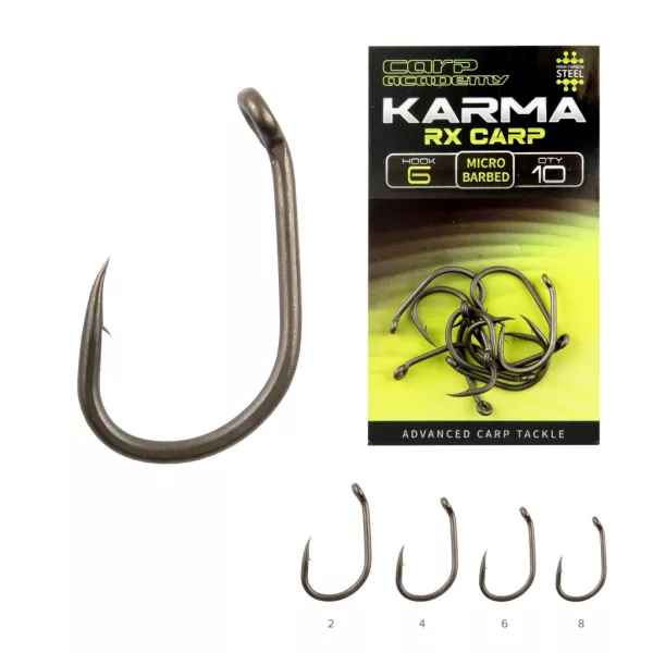 Carp Academy Karma RX Carp 4 Füles, Szakállas Bojlis Horog 10db