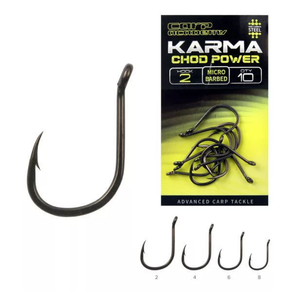 Carp Academy Karma Chod Power 4 Füles, Szakállas Pontyozó Horog 10db