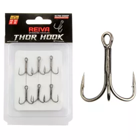   Reiva Treble Hook TR-20 Noir 2 6 pièces/paquet Hameçon triple barbé à œillet pour poissons carnassiers