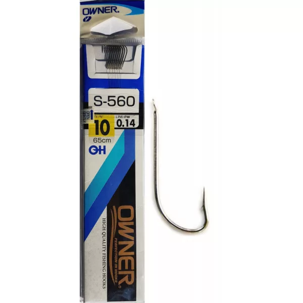 Owner 50560 Furansu 14 palette, barbelé, Hameçon de carpe pré-monté 10pcs