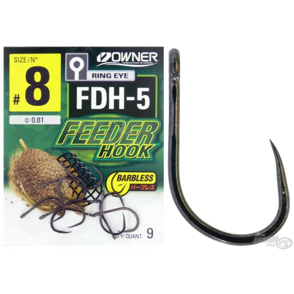 Owner FDH-5 12 Hameçon Feeder à œillet sans ardillon 10pcs