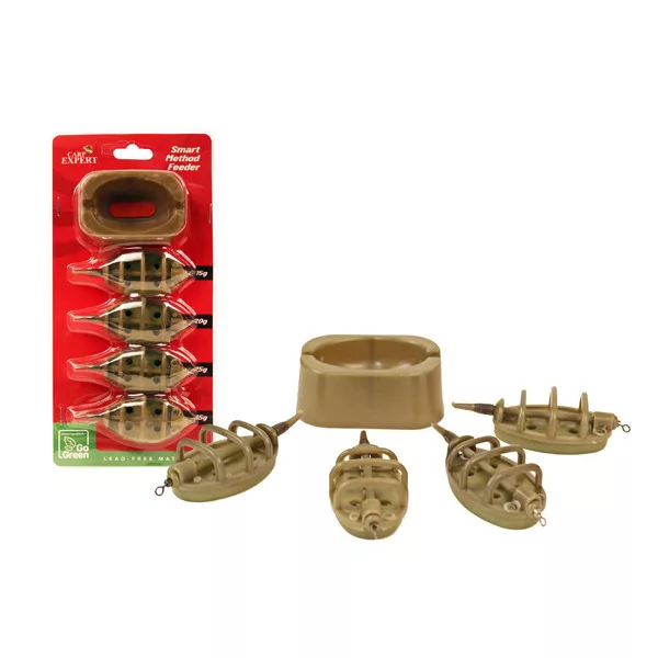 Carp Expert Smart Method Feeder 30gr+40gr+40gr+60gr avec poussoir Go green Method panier