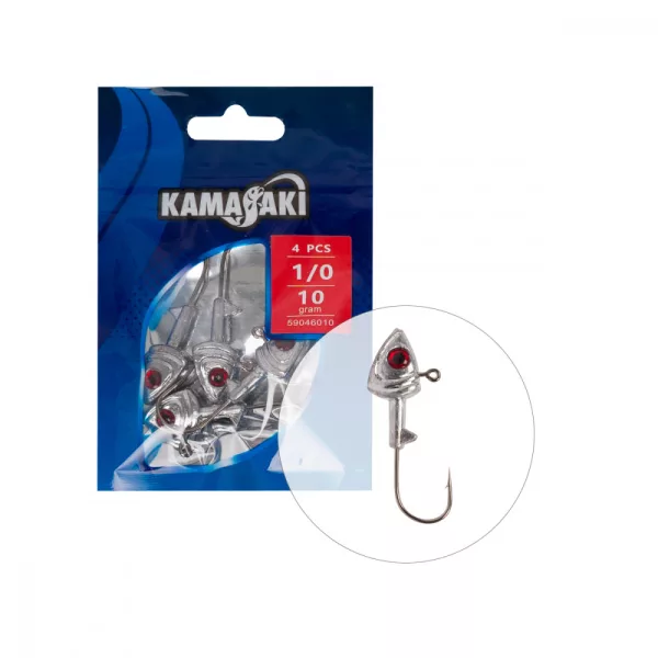 Kamasaki River Predator Tête de Jig 10G 1/0 4Pièces/Paquet