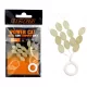 Nevis Butée en caoutchouc Fluo pour la pêche au silure XXXL 12x8mm Butée en caoutchouc fluorescent 12pcs