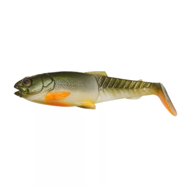 Savage Gear Craft Cannibal Paddletail Leurre souple 10,5cm 12gr Olive pearl Hot orange