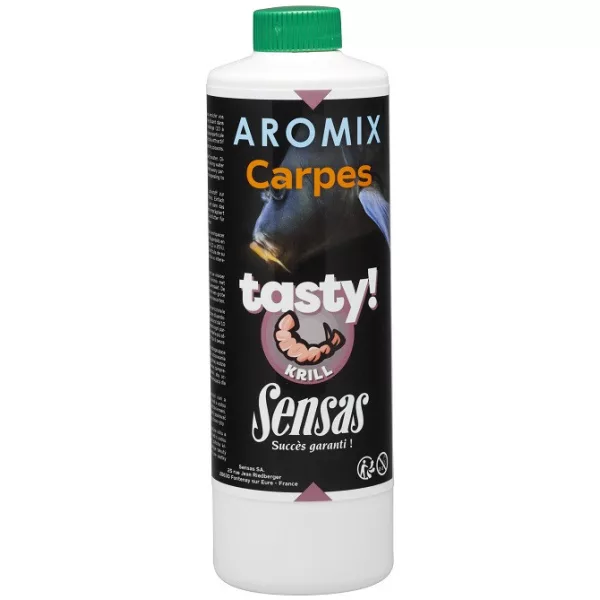 Sensas Aromix Carpe Savoureuse Krill Attracteur Liquide 500ml