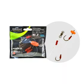   Wizard Monster Surface Livebait Double Mono Rig 9/0+11/0 Round 80cm Bas de ligne monofil double hameçon