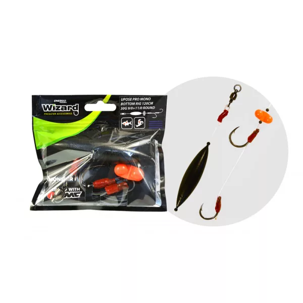 Wizard Monster Upose Pro Mono Bottom Rig 30gr 9/0+11/0 Round Bas de ligne