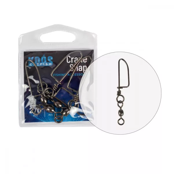 KOOS CRANE ÉMERILLON AVEC AGRAFE COASTLOCK 2/0×7 4 pièces/PAQUET - Agraphe émerillon