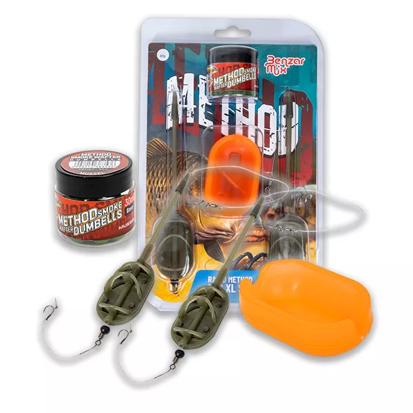 Benzár Mix Rapid Method Arc XL Kit de gréement 45gr 2 gréements + moule + appât Pêche de fond