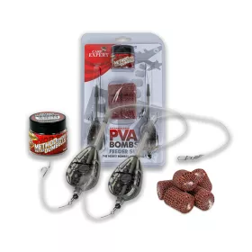   Carp Expert Rapid Pva Bomb Kit Gréement 40gr+40gr 2 gréements + 6 PVA Bomb + appât Pêche de fond