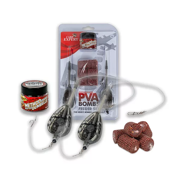 Carp Expert Rapid Pva Bomb Kit Gréement 40gr+40gr 2 gréements + 6 PVA Bomb + appât Pêche de fond