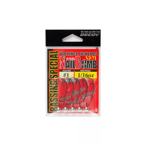 Decoy VJ-71 Nail Bomb #2 1,8gr Offset Jig Fej 5db