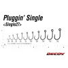 Decoy 27 Pluggin Single #1/0 Füles Szakállas Egyágú Ragadozóhalas Horog 8db