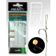 Nevis Bas de ligne tressé Feeder Noir 6 3db/csomag Hameçon pré-monté monofilament avec œillet et ardillon