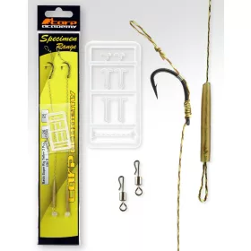   Carp Academy Basic Super Rig Téflon Noir 6 2 pièces/paquet Hameçon pré-monté tressé à œillet et à ardillon