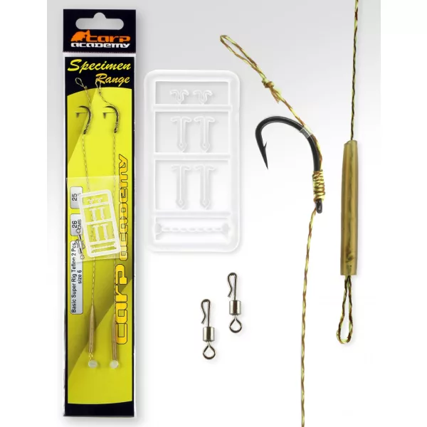 Carp Academy Basic Super Rig Téflon Noir 8 2 pièces/paquet Hameçon carpe à œillet barbelé