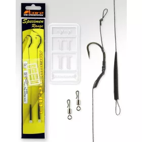   Carp Academy Line Aliger Rig Noir 6 2 pièces/paquet Hameçon pré-monté tressé à œillet et à ardillon