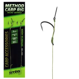   Stég Method Carp bas de ligne avec ardillon Noir 6 2pcs/paquet Hameçon tressé à œillet et à ardillon pré-monté