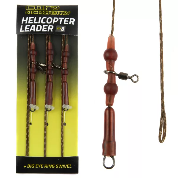 Carp Academy Monture complète sur tresse plombée avec émerillon et agrafe plombée 75cm 35lb 3pc