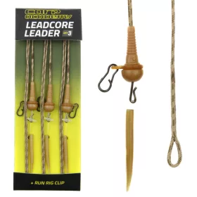   Carp Academy Bas de ligne Leadcore pré-monté Type Run Rig avec clip plomb 3pcs