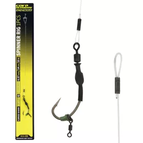   Carp Academy Spinner Rig Curved Shank Rig 2 Hameçon Spinner à œillet et à ardillon pour bouillette
