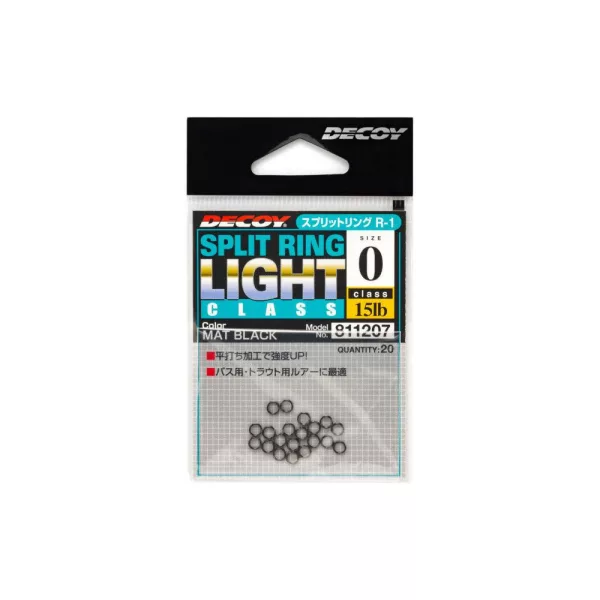 Decoy R-1 Light Class Black 3 40lb Split Ring Kulcskarika 20db