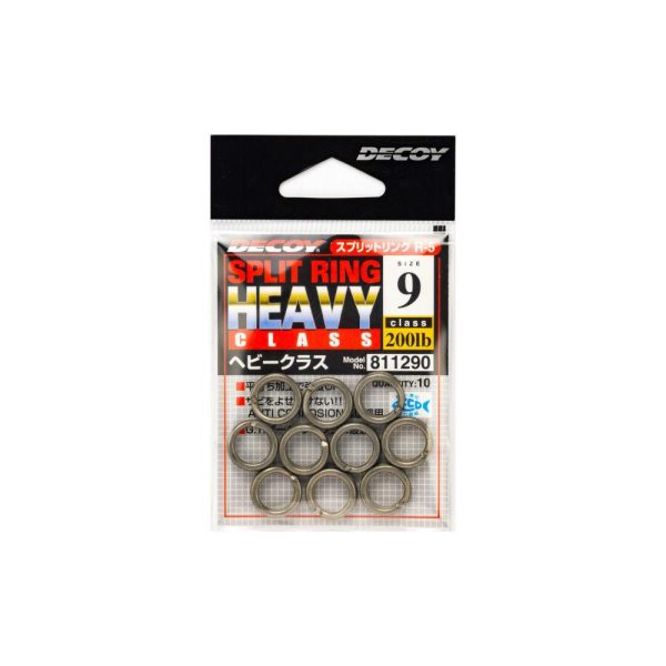 Decoy R-5 Heavy Class Silver 8 150lb Split Ring Kulcskarika 10db