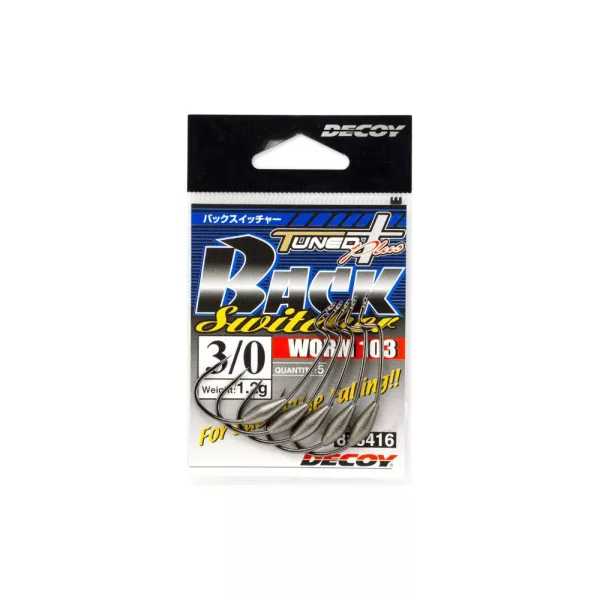 Decoy Worm 103 Back Swicher #2/0 0,9gr Súlyozott Offset Horog 5db
