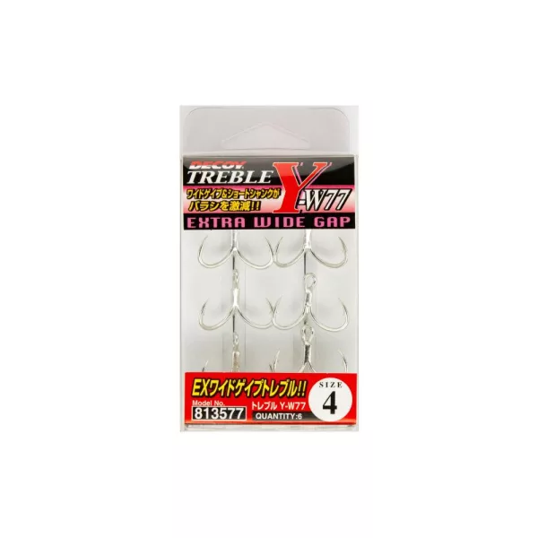 Decoy Y-W77 Extra Wide Gap #6 Füles Szakállas Háromágú Horog 6db