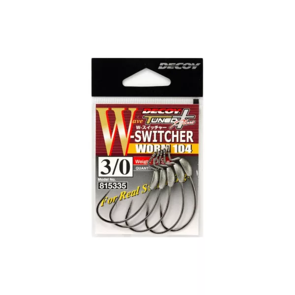 Decoy Worm 104 W Swicher #5/0 1,5gr Súlyozott Offset Horog 4db