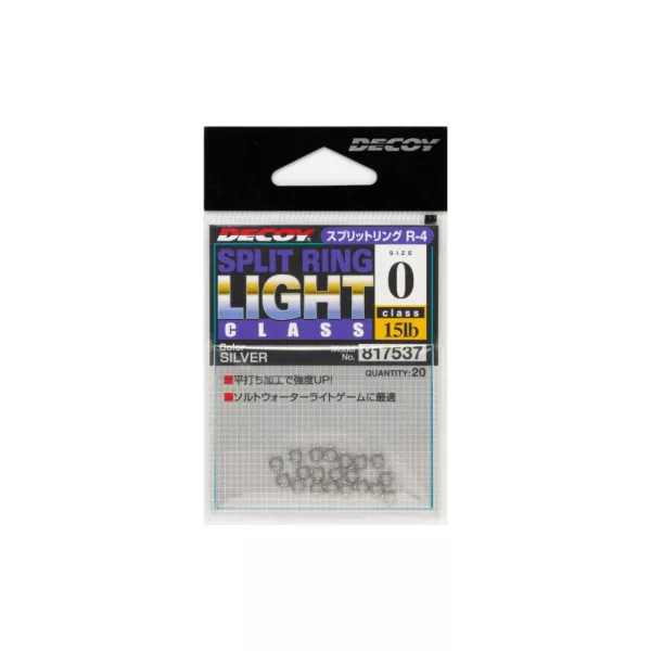 Decoy R-4 Light Class Silver 0 15lb Split Ring Kulcskarika 20db