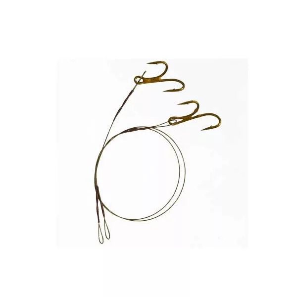 Bas de ligne en tungstène avec hameçon triple 9 9Kg 2Pcs/Paquet