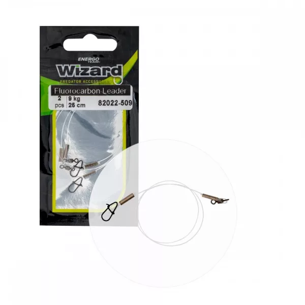 WIZARD Bas de ligne monté en fluorocarbone NEO 9KG 25CM 2PCS/PAQ