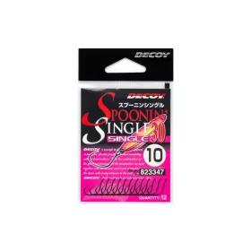   Decoy 30 Spoonin Single #6 Füles Szakállas Egyágú Ragadozóhalas Horog 12db