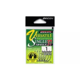   Decoy 37 Versatile Single #6 Füles Szakállas Egyágú Ragadozóhalas Horog 8db