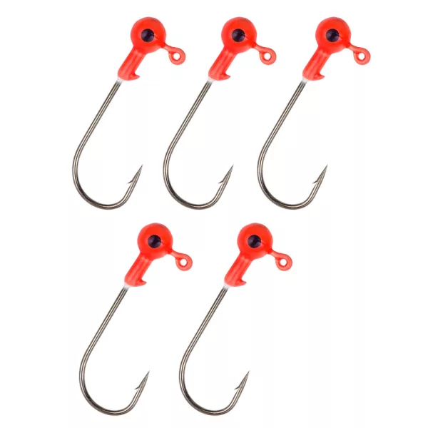Nevis Tête de leurre souple rouge 4/0 5gr 5pcs/paquet Tête de jig