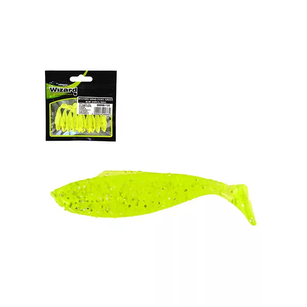 Wizard Shad Fluo-Green 4cm Leurre 10pcs