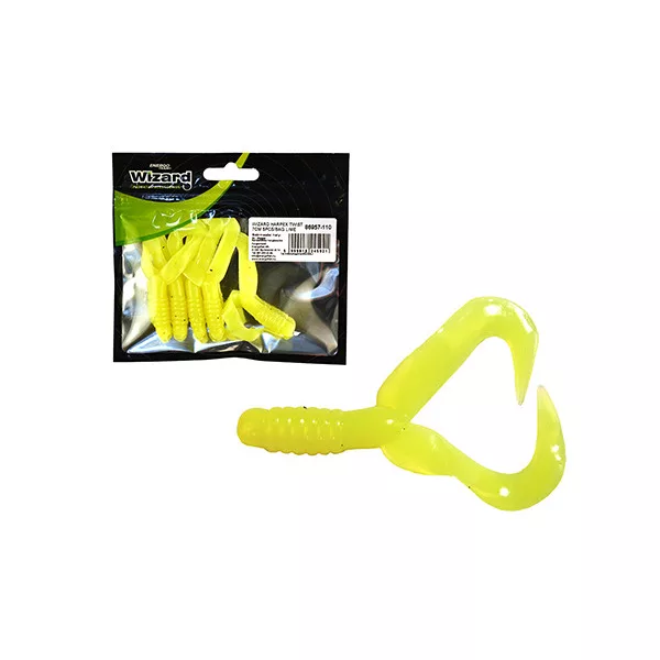 Wizard Harpex Twist Double Citron Vert 7cm Twister 5pcs