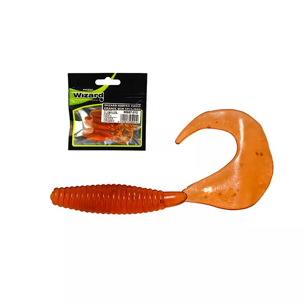 Leurre souple Wizard Harpex Twist Orange 6cm 5pcs